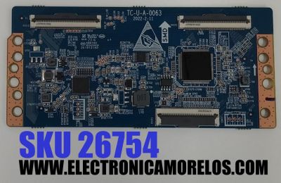 T-CON PARA TV ONN / NUMERO DE PARTE TC-U-A-0063 / 2022-2-11 / 2E10121A0 / 18134210034 / KB6160 / 99L31C9 / T001404 / MODELO 100133204 (50")