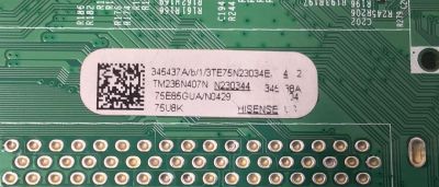 MAIN PARA TV HISENSE 4K·UHD·HDR· ((GOOGLE TV)) / NUMERO DE PARTE 345437 / RSAG7.820.13512/ROH / 75E85GUA / N230344 / PANEL HD750Z6U76-TALGB5 / DISPLAY HV750QUB-E91 REV 2.0 / MODELO 75U8K - Imagen 2