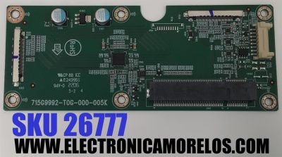 TARJETA INTERFACE PARA TV PANASONIC / NUMERO DE PARTE  715G9992-T0G-000-005K / CP 8B KC / E243951 / 94V-0 / PANEL LD550EQE (FP)(A2) / MODELO TH-55SQ1W