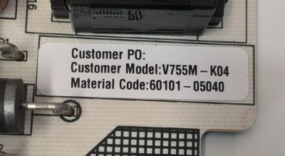 FUENTE DE PODER ORIGINAL PARA TV VIZIO / NUMERO DE PARTE 60101-05040 / SHG7501A-116E / SHG6501B-116E / 25-DT1474-X2P1 / V755M-K04 / PANEL BOEI750WQ1 / DISPLAY HV750QUB-F91 / MODELO V755X-K04 / V755X-K04 LBSFR5BZ / V755M-K04 / V755M-K04 LBSFR5KZ - Imagen 3