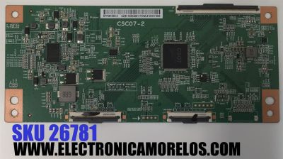 T-CON PARA TV HISENSE / NUMERO DE PARTE 34291100D406 / CSC07-2 / ST7461D05-2 / 34291100D40611TCWL / DISPLAY ST7461D05-2 VER.2.1 / MODELO 75U8H