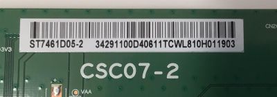T-CON PARA TV HISENSE / NUMERO DE PARTE 34291100D406 / CSC07-2 / ST7461D05-2 / 34291100D40611TCWL / DISPLAY ST7461D05-2 VER.2.1 / MODELO 75U8H - Imagen 2