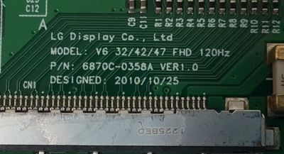 T-CON PARA TV LG / NUMERO DE PARTE 6871L-2411C / 6870C-0358A / 2411C / MODELO 47LV5500 / 47LV5500-UA / 47LV5500-UA.AWMYLUR - Imagen 3