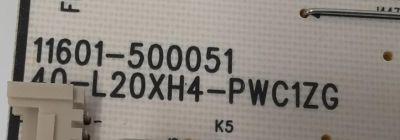 FUENTE DE PODER ORIGINAL PARA TV TCL / NUMERO DE PARTE G0504-000222 / 40-L20XH4-PWC1ZG / 11601-500051 / G0504-000222-Z00 / 20374015 / 20240620 / PANEL LVU750NDAL / DISPLAY ST7461D03-2 VER.2.2 / MODELOS 75S41BR / 75S451 / 75S451G - Imagen 3