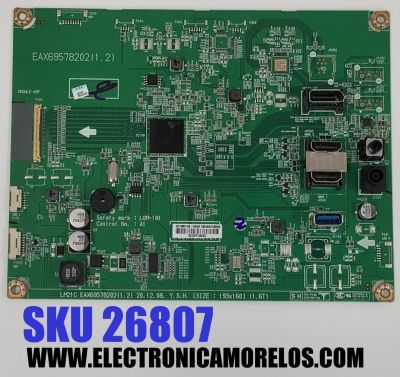 MAIN PARA MONITOR LG ORIGINAL / NUMERO DE PARTE EBU66406805 / EAX69578202 / EAX69578202(1.2) / 66406805 / PANEL LM315WQ1 (SS)(A1) / MODELO 32GP83B / 32GP83B-B / 32GP83B-BY.BUSOMKM