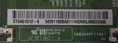 T-CON PARA TV VIZIO / NUMERO DE PARTE 34291100BA01 / CSC02-1 / ST5461D12-6 / 34291100BA0111HSNK / DISPLAY ST5461D12-6 VER.2.1 / MODELO M55Q6-Q01 / M55Q6-Q01 LTC3G8PX - Imagen 2
