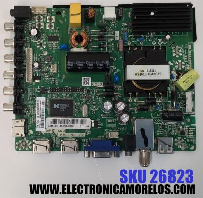 MAIN FUENTE ((COMBO)) PARA TV DIGITREX / NUMERO DE PARTE 8140502208 / TP.MS3393.PB851 / N14060229 / 6047360001 / 3448-821-393PB / 85103-146S-0177R / TP.MS3393.PB851B / 821-393PB-85103 / PANEL HK395WLEDM-CH03H / DISPLAY V400HJ6-PE1 / MODELO DX40FKM