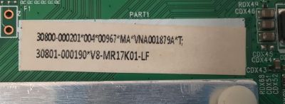 MAIN PARA TV TCL ORIGINAL 4K UHD HDR ROKU TV / NUMERO DE PARTE 30800-000201 / 40-MR17T1-MAB2HG / 11602-500209 / MR17T1 / 30801-000190 / V8-MR17K01-LF / PANEL LVU430NDEL / DISPLAY T430AVN03.0 / MODELO 43S431 - Imagen 3