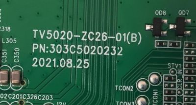 T-CON PARA TV ONN ORIGINAL / NUMERO DE PARTE 513C5020M02 / TV5020-ZC26-01(B) / 303C5020232 / 20221226 / 2010113306 / DISPLAY HF500QUB-F20 / MODELO 100012585 50" / 100133204 50" - Imagen 3
