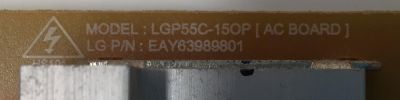 SUB FUENTE PARA TV LG / NUMERO DE PARTE EAY63989801 / LGP55C-15OP / 63989801 / PANEL LC550LUD-LGPV / DISPLAY LC550LUD (LG)(PV) / MODELO 55EG9100 / 55EG9100-UB / 55EG9100-UB.BWMZLJR - Imagen 3