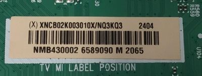 MAIN PARA TV VIZIO 4K·UHD·HDR ((SMART CAST)) / NUMERO DE PARTE XNCB02K003 / 715GD526-M0B-B00-004L / (X)XNCB02K003010X / NMB430002 / 6589090 / PANEL TPT430WR-GT013.H REV:S12J / DISPLAY PT430GT01-3 VER.1.2 / MODELO V4K43M-0801 - Imagen 3