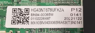 MAIN PARA TV SAMSUNG 4K·UHD·HDR / NUMERO DE PARTE BN94-00065M / BN41-02816B / BN41-02816 / BN97-17667Q / BN9400065M / PANEL CY-SA043HGAVBH / DISPLAY T430QVN03.F / BN96-50245A / MODELO HG43NT678UF / HG43NT678UFXZA / HG43NT678UFXZA AD03 - Imagen 2