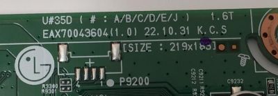 MAIN PARA TV LG 4K·UHD·HDR ((SMART TV)) / NUMERO DE PARTE EBU67317702 / EAX70043604 / EAX70043604(1.0) / 67317702 / PANEL NC430TQG-ABKHA / DISPLAY HV430QUB-F7D / MODELO 43UR8000AUA / 43UR8000AUA.BUSFLJM - Imagen 3