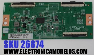 T-CON PARA TV TCL / NUMERO DE PARTE 30840-000030 / 40-CS0PM1-TCA2HG / 11602-500284 / VNC000937A / PANEL LVU430NDEL / DISPLAY ST4251D02-1 VER.2.1 / MODELO 43S431