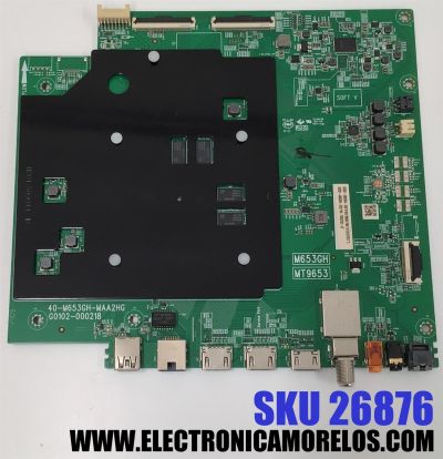 MAIN PARA TV TCL 4K·UHD·HDR ((GOOGLE TV)) / NUMERO DE PARTE G031-000384 / 40-M653GH-MAA2HG / G0102-000218 / G031-000384-Z00 / G031-000384-Z0S / V8-T653T02-LF / PANEL LVU500NDJL / DISPLAY CV500U2-L02 / MODELO 50S551G