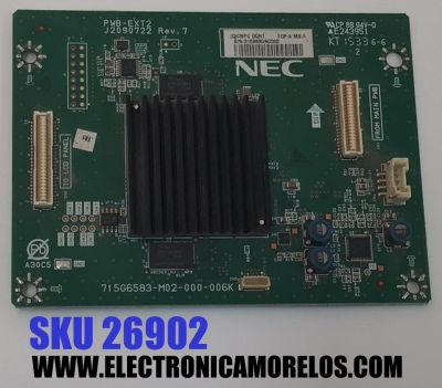 TARJETA INTERFACE PARA TV NEC ORIGINAL / NUMERO DE PARTE CNPCDQN1 / 715G6583-M02-000-006K / (Q)CNPCDQN1 / PWB-EXT2 / J2090722 REV.7 / MODELO X464UNS