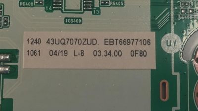 MAIN PARA TV LG ORIGINAL 4K UHD HDR SMART TV / NUMERO DE PARTE EBT66977106 / EAX69581205 / EAX69581205(1.0) / 66977106 / PANEL NC430TQG-ABKH9 / DISPLAY HV430QUB-F7D / MODELO 43UQ7070ZUD / 43UQ7070ZUD.BUSFLKR - Imagen 4