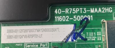 MAIN PARA TV TCL ORIGINAL 4K UHD HDR GOOGLE TV / NUMERO DE PARTE 30800-001129 / 40-R75PT3-MAA2HG / 11602-500091 / 30801-001124 / V8-R75PT01-LF / PANEL LVU550NDEL / DISPLAY ST5461D17-1 VER.2.1 / MODELO 55S450G - Imagen 3