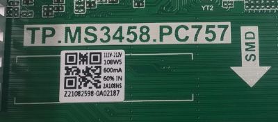 MAIN FUENTE COMBO PARA TV RCA ORIGINAL 4K UHD / NUMERO DE PARTE AE01C458757061 / TP.MS3458-PC757 / Z21082598-0A02187 / PANEL T500QVN03.7 / DISPLAY T500QVN03.7 / MODELO RLDED5098-B-UHD - Imagen 2