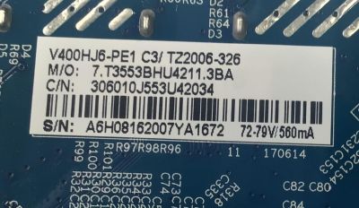 MAIN FUENTE COMBO PARA TV RCA ORIGINAL FHD / NUMERO DE PARTE TZ2006-326 / CV3553BH-U42 / 7.T3553BHU4211.3BA / 306010J553U42034 / PANEL CX400DLEDM / DISPLAY V400HJ6-PE1 REV.C3 / MODELO RLDED4016A-E - Imagen 3