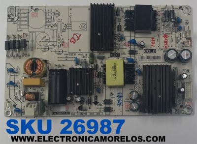 FUENTE DE PODER PARA TV POLAROID ORIGINAL / NUMERO DE PARTE PW.108W2.801 / G18090393 / 0A00294 / PANEL HV430QUB-N4D / MODELO 43GSR4100KL