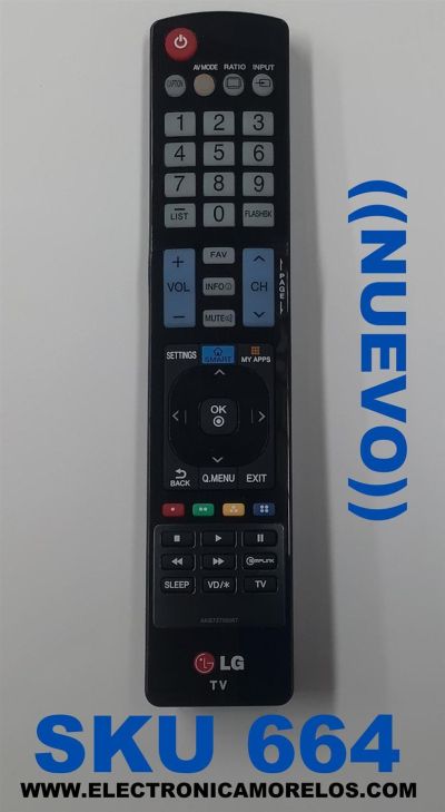 CONTROL REMOTO NUEVO PARA TV LG ORIGNAL SMART TV / NUMERO DE PARTE AKB73756567 / LR03 / HR-A906 / AGF76692626KH / 443S0760 / MODELOS 60LD55 / 55LD52 / 55LE55 / 55LE85 / 50PT350 / 47LD63 / 47LD52 / 42LE73 / 52LD55 / 55LD650 / MAS MODELOS EN DESCRIPCION