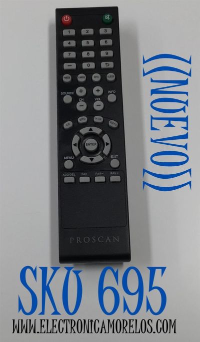 CONTROL REMOTO ORIGINAL NUEVO PARA TV PROSCAN / NUMERO DE PARTE IEC R03 / UM-4 / IECR03