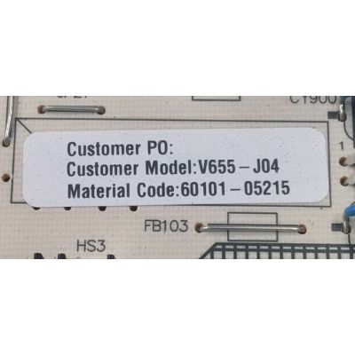 FUENTE DE PODER PARA TV VIZIO ORIGINAL / NUMERO DE PARTE 60101-05215 / SHG6502J-116E / 25-DT1601-X2P1 / SHG6502J-116E B V1.0 / CQC14134104969 / PANEL BOEI650WQ1 / DISPLAY HV650QUB-F72 REV.1.0 / MODELO V655-J04 / V655-J04 LBSFE41A - Imagen 3