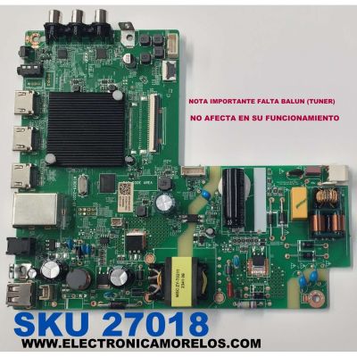 MAIN FUENTE COMBO PARA TV ONN ORIGINAL / NUMERO DE PARTE 515C90111M30 / MT90111-ZC01-01 / 2130005894 / M23141-MT / DISPLAY T320XVN02.G / MODELO 100012589 32 PULGADAS / NOTA IMPORTANTE FALTA BALUN (TUNER) NO AFECTA EN SU FUNCIONAMIENTO