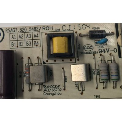 FUENTE DE PODER PARA TV HISENSE ORIGINAL / NUMERO DE PARTE 170020 / RSAG7.820.5482/ROH / HLL-4655WA / SH1526000V / 80941 / MODELO 48K20D - Imagen 3