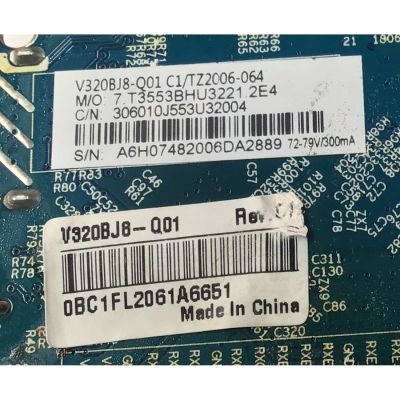MAIN FUENTE COMBO PARA TV SANSUI ORIGINAL / NUMERO DE PARTE TZ2006-064 / CV3553BH-U32 / V320BJ8-Q01 C1 / 7.T355BHU3221 2E4 / 306010J553U32004 / DISPLAY V320BJ8-Q01 REV.C1 / MODELO SMX32Z1 - Imagen 3