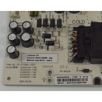 FUENTE DE PODER PARA TV VIZIO ORIGINAL / NUMERO DE PARTE 60101-04412 / 25-DT0882-X2P1 / SHG6502D / SHG6502D-116E / PANEL BOEI650WQ1 / DISPLAY HV650QUB-F70 REV.2.0 / MODELO V655M-K04 / V655M-K04 LBSFM9LY - Imagen 2