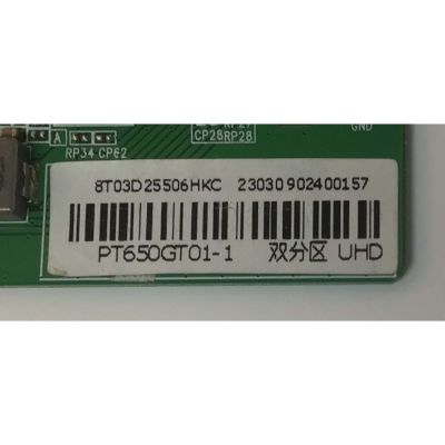 T-CON PARA TV ORIGINAL / NUMERO DE PARTE 8T03D25506HKC / DCBDP-C260A_19 / PT650GT01-1 / 23030 / 902400157 / MODELO 65" - Imagen 3