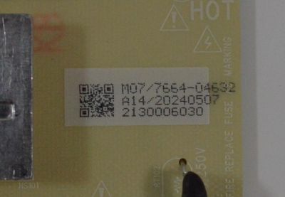 FUENTE PODER PARA TV ONN ORIGINAL / NUMERO DE PARTE 514C3904M07 / TV3904-ZC02-01 / E021M516-D1 / M07/7664-04632 / 20240507 / 2130006030 / DISPLAY V430DJ1-Q01 REV.D2 / MODELO 100012584 43" - Imagen 2