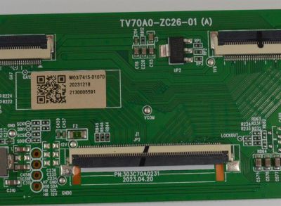 T-CON PARA TV ONN ORIGINAL / NUMERO DE PARTE 513C70A0M03 / TV70A0-ZC26-01 / TV70A0-ZC26-01(A) / 303C70A0231 / M03/7415-01070 / 20231218 / 2130005591 / 2023.04.20 / 20230420 / DISPLAY JE695R3HD2L / MODELO 100012588 70" - Imagen 2