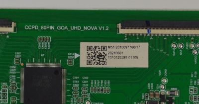 T-CON ORIGINAL PARA TV JVC / NUMERO DE PARTE 513C4953M51 / CCPD_80PIN_GOA_UHD_NOVA V1.2 / M51/2010091760/17 / 20210601 / 1010525295-01105 / DISPLAY CC500PV7D VER.02 / MODELO LT-50MAW705 - Imagen 2