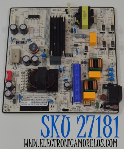 FUENTE DE PODER ORIGINAL NUEVA PARA TV PHILIPS / NUMERO DE PARTE 81-PBE121-H175002 / SHG7504B-101HL / DLBT063 / SHG7504B17-101HLA / CQC14134113193 / DLBT063 REV:0.6 / E317642 / 20230213 / MODELO 65PUL6653 / 65PUL6653/F8