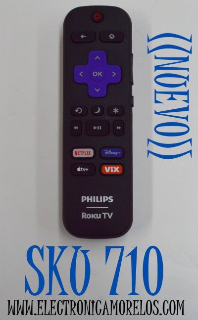 CONTROL ORIGINAL NUEVO PARA TV PHILIPS ROKU TV / NUMERO DE PARTE 3226001209 / RC-ALIR / GZL-P20022 / GZL-P20022-C04 / GS220821012380R0 / MODELOS 40PFL4775 / 40PFL4775/F8 / 50PFL5756 / 50PFL5756/F8 / 55PFL5756 / 55PFL5756/F8
