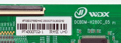 T-CON ORIGINAL PARA TV HKPRO / NUMERO DE PARTE PT430GT02-1 / DCBDM-H280C_05 / 8T03D27 / 8T03D27592HKC / PANEL PT430GT02-1 / DISPLAY PT430GT02-1 VER.1.0 / MODELO 43EVLS4 - Imagen 2