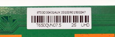 T-CON ORIGINAL PARA TV EVL / NUMERO DE PARTE T650QVN07.5 / DCBDI-A260H-01 / 6120B30366100 / 8T03D30 / 8T03D30431AUX / E360487 / 23100901500247 / DCBD1-A260H-01 / PANEL T650QVN07.5 / DISPLAY T650QVN07.5 / MODELO 65EVLS4 - Imagen 2
