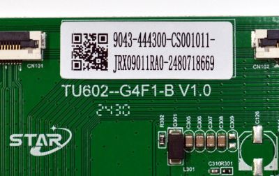 T-CON ORIGINAL PARA TV ONN / NUMERO DE PARTE 9043-444300 / TU602-G4F1-B V1.0 / 9043-444300-CS001011 / JRX09011RA0-2480718669 / PANEL K500WDGF / DISPLAY ST4951D01-1 / MODELO 100012585 50" - Imagen 2
