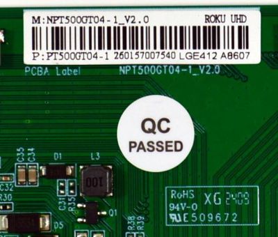 T-CON ORIGINAL PARA TV PHILIPS / NUMERO DE PARTE 260157007540 / NPT500GT04-1_V2.0 / PT500GT04-1 / LGE412 AB607 / PANEL HK430WLEDM-JH5UH / DISPLAY PT430GT03-1 VER.1.0 / BOARD PT430GT03-1-XL-1 / PT430GT03-1-XR-1 / MODELO 43PUL6643/F7 - Imagen 2