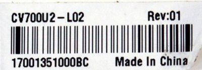 MAIN ORIGINAL PARA TV TCL 4K UHD HDR GOOGLE TV / NUMERO DE PARTE 30800-001054 / 40-R51MP7-MAC2HG / 11602-500876 / 30801-001046 / R51MP9 / PANEL HK700WLEDM-CV01H / DISPLAY CV700U2-L02 REV:01 / BOARD CV700U2-L02-XRL-2 / CV700U2-L02-XRR-1 / MODELO 70S470G - Imagen 2