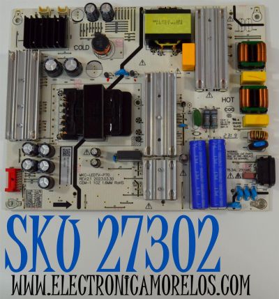 FUENTE DE PODER ORIGINAL PARA TV TCL / NUMERO DE PARTE 260132008810 / HKC-LEDTV-P70 / 1030-4000704 / 23050-001060 / HKL-700201 / PANEL HK700WLEDM-CV01H / DISPLAY CV700U2-L02 REV:01 / BOARD CV700U2-L02-XRL-2 / CV700U2-L02-XRR-1 / MODELO 70S470G