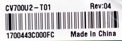 MAIN ORIGINAL PARA TV VIZIO 4K UHD HDR / NUMERO DE PARTE XNCB02K019 / 715GE400-M0B-B00-004I / (X)XNCB02K019010X / NQ4KA9 / OSA700001 / 6684933 / PANEL TPT700WR-U2T01.D / DISPLAY CV700U2-T01 REV:04 / BOARD CV700U2-T01-XRL-4 / MODELO V4K70M-0801 LTYHV4GA - Imagen 2