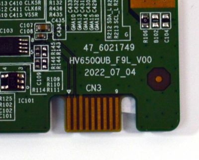 T-CON ORIGINAL PARA TV SONY / NUMERO DE PARTE 44-9772190 / 47_6021749 / 44-9772190O / HV650QUB_F9L_V00 / L433189A_12 / HV650QUBF9L / PANEL BOEI650WQ1 / DISPLAY HV650QUB-F9L / MODELO KD-65X77CL / KR-65X90CL - Imagen 3