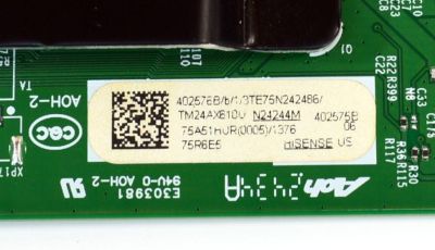 MAIN ORIGINAL PARA TV HISENSE 4K UHD HDR ROKU TV/ NUMERO DE PARTE 402576 / RSAG7.820.51182/ROH / 75A51HUR(0005) / 402575 / N24244M / PANEL HD750H1U71-T0L4K1\ROH  / DISPLAY HV750QUB-F92 / MODELO 75R6E5 - Imagen 3