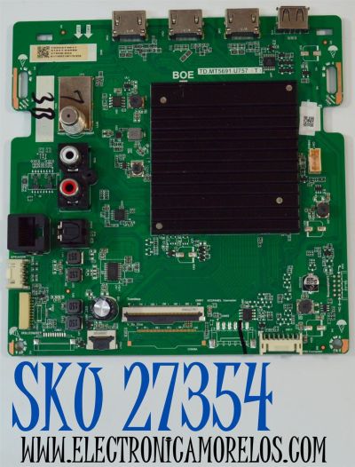 MAIN ORIGINAL PARA TV VIZIO 4K UHD HDR SMARTCAST / NUMERO DE PARTE 21201-04089 / TD.MT5691.U757 (T) / 1000214017 / S11100021401701938 / PANEL BOEI750WQ1 / DISPLAY HV750QUB-F91 / MODELO V755M-K04 / V755M-K04 LBSFR5KZ