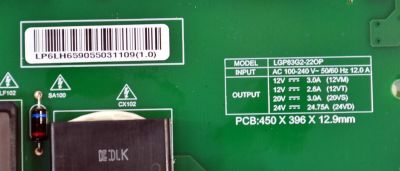 FUENTE DE PODER ORIGINAL PARA TV LG / NUMERO DE PARTE EAY65905503 / 3PCR03245A / LGP83G2-22OP / 65905503 / PANEL LE830AQG (LQ)(B1) / MODELO OLED83G3PUA / OLED83G3PUA.BUSYLJR - Imagen 2