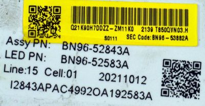 MAIN ORIGINAL PARA TV SAMSUNG 4K UHD HDR / NUMERO DE PARTE BN96-16986N / BN41-02844B / DZFH2138/ BN41-02844B-000 / BN9616986N / BN97-18535B / BN96-52843A / BN96-52583A / PANEL CY-QA085HGAV6H / DISPLAY T850QVN03.H / BN96-53882A / MODELO UN85DU7200DXZA AB01 - Imagen 2